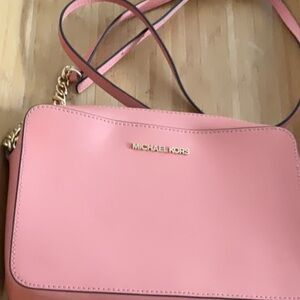 Michael Kors Pink Crossbody Bag with Silver Hardware